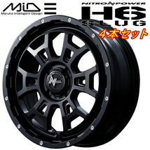 MID ナイトロパワー H6 SLUG ホイール4本 セミグロスブラック/マシニング 6.0J-16inch 4H/PCD100 inset+40_画像1