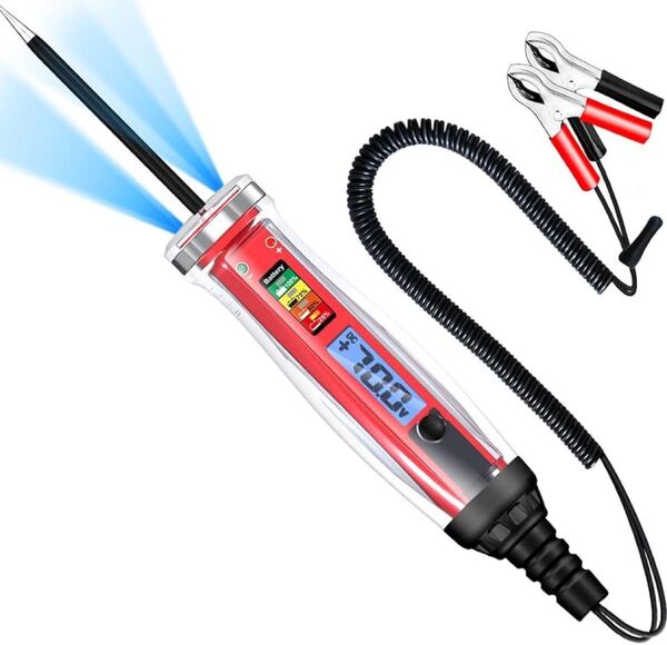 電気テストペン BUZHI 電気テストペン バイポーラ自動車配線テスター デジタル LCD 自動車パワーテスター 1-75V