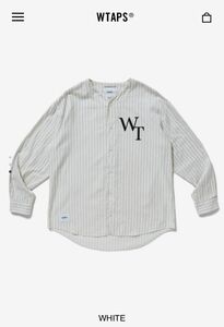 美品 22SS WTAPS LEAGUE/LS/COTTON.FLANNEL.STRIPE WHITE L / リーグ シャツ ストライプ フランネル ホワイト ダブルタップス