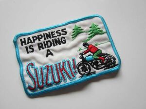 【中古】ビンテージ SUZUKI スズキ HAPPINESS IS RIDING A SUZUKI！ ワッペン/自動車 バイク レーシング 古着 キャップ 141