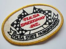 【中古】ビンテージ Tulsa Speedway タルサ スピードウェイ チェッカーフラッグ ワッペン/自動車 バイク レーシング 古着 キャップ 141_画像2