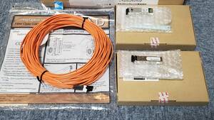 DELA OP-SFP/200　高品質SFP光トランシーバ（2個）　光ファイバーケーブル20ｍ　　使用時間極少