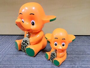 佐藤製薬 千万両 さとちゃん サトちゃん 約26cm 15cm 貯金箱 ソフビ 2個セット 1円~　S2922