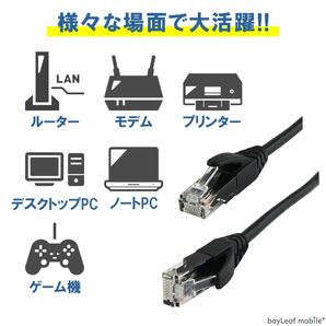 LANケーブル CAT6a 3m 10Gbps 500MHz テレビ パソコン RJ45 高速 ツメ折れ防止 高耐久 カテゴリー6aの画像3