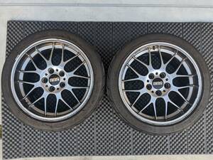 【1円～】BBS RG-R （RG701） 18インチ 9.5J +38 PCD114.3/5H！ナンカン NS-2R 265/35R18付き2本セット！Z33で使用 検RGR/鍛造/軽量/FORGED