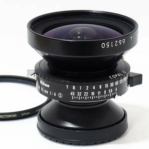 NIKKOR-SW 65mm F4 S by Nikon L:No.662150 for Large Format 4x5 COPAL No.0 Shutter ニッコール スーパーワイド 広い包括角度 明るい F4