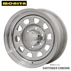 送料無料　森田システム DAYTONA'S クローム 7J-15 +19 5H-114.3 (15インチ) 5H114.3 7J+19【2本セット新品】