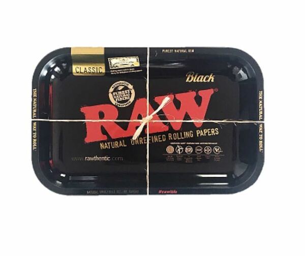 ◆送料無料◆新品　RAW 正規品　メタルトレイブラックゴールド　手巻きタバコ　トレー　喫煙者