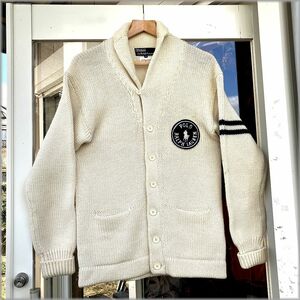 ★ポロ　ラルフローレン　80s　ショールカラー　カーディガン　M★検 ビンテージ 90s 古着 セーター ニット ジャケット rrl カントリー