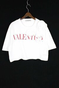 22SS ヴァレンティノ VALENTINO ロゴ ジャージー Tシャツ ホワイト 半袖 [S] レディース プルオーバー カットソー　 I128