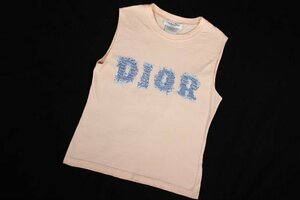 クリスチャンディオール ChristianDior ノースリーブ デニムロゴ Tシャツ ピンク レディース ディオール カットソー タンクトップ　P216