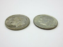 【3-9】 1964年 ルーズベルト 10セント銀貨 1ダイム 2枚セット_画像2