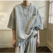 夏服 薄手 涼しい 大きいサイズ メンズ 大きいサイズ 半袖Tシャツ ビッグシルエット 吸汗速乾 グレー 2XL MAY040_画像1