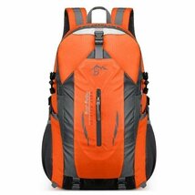 防水 防滑 通気性 軽量 リュックサック デイパック 登山 バック バックパック 40L トレッキング ハイキング オレンジ_画像4