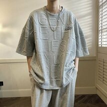 夏服 薄手 涼しい 大きいサイズ 半袖Tシャツ メンズ 大きいサイズ 吸汗速乾 ビッグシルエット グレー 2XL mzm171_画像2