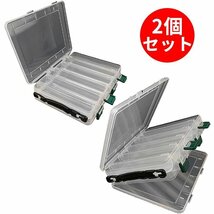 収納ケース フィッシング ミノー つり道具 ルアーケース タックルボックス 釣り具ツール 両面開き 2個セット 20本収納_画像1