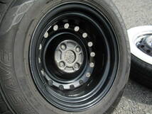 中古タイヤ☆145/80-13 145/80R13 ダンロップ EC204 ホワイトリボン ダイハツ純正 ブラウンXメッキリム 4J+40 100 4H キャンバス ココア☆_画像8