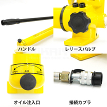 油圧ポンプ 手動式 ダブルポンプ 油圧ホース付き 容量900cc ハンドポンプ KIKAIYA_画像4