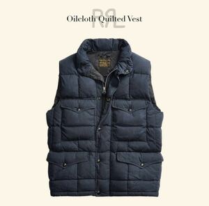 【傑作】RRL “Oilcloth Quilted Vest キルティング ベスト ダウン ジャケット オイルクロス アウトドア Ralph Lauren ヴィンテージ デニム