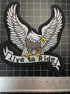 アイロンワッペン★イーグル★鷲★LIVE TO RIDE