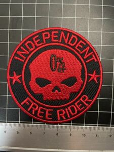 アイロンワッペン★スカル★INDEPENDENT FREE RIDER★ドクロ