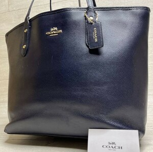 【COACH】コーチ COACH トートバッグ 通勤バッグ ビジネスバッグ A4 レザー メンズ レディース ネイビー