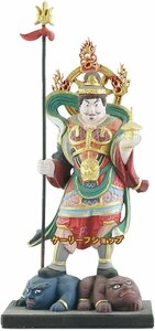 【ケーリーフショップ】極小仏像 毘沙門天－高さ11.5cm 柘植（ツゲ）木製彫刻 多聞天 仏像 フィギュア 七福神 木彫り 置物