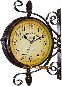 庭の時計、屋外の防水庭の時計、12 インチの樹脂の壁の時計、鉄の骨董品の両面の時計の回転壁時計、掛かる家の台所居間の装飾的な壁の時計