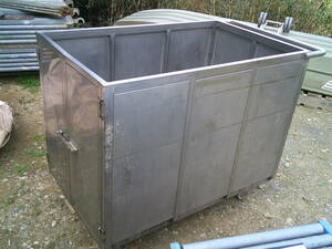 [ price cut!!] made of stainless steel box push car secondhand goods double doors large 