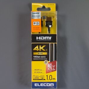 エレコム Premium HDMI ケーブル 1m 4K*2K対応 スーパースリム ブラック CAC-HDPSS10BK