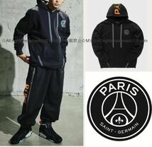 XL 新品 NIKE × PSG ナイキ パリサンジェルマン ジョーダン コラボ 裏起毛 パーカー フーディ 黒 ブラック_画像7