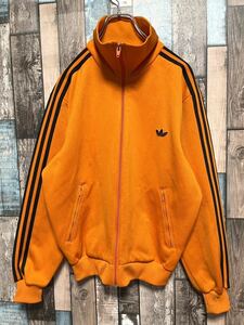 Vintage 70s 80s デサント adidas トラックジャケット ジャージ トレフォイル ヴィンテージ アディダス ビンテージ オレンジ 古着