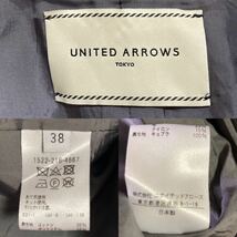 【UNITED ARROWS】ユナイテッドアローズ 定価3.2万 スラブ ノーラペルジャケット 38/Mサイズ相当 グレー レディース ノーカラージャケット_画像9