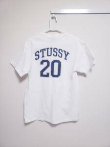 【送料無料】STUSSY オールドステューシー number T M 90s 白 紺タグ/フォトnycサーフ ビンテージ 周年Anniversary ヤンキースLAドジャース