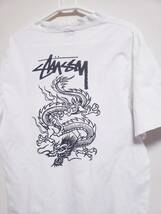 【送料無料】STUSSY オールドステューシー 初代ドラゴンT M 80s 白 黒タグ/フォト 龍 サーフ ビンテージ 周年Anniversaryヴィンテージ レア_画像2