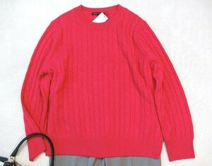 ■23区大きいサイズ44今季カシミヤウールアランケーブルニット/マゼンタ20,900円■