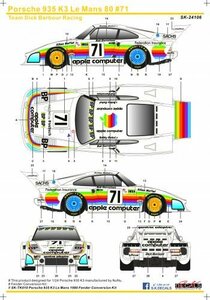 SKdecal SK24106 Porche 935 K3 Le Mans 80 #71Team Dick Barbour Racing