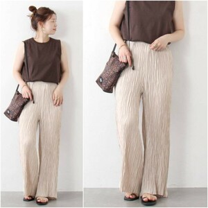  beautiful goods *JOURNALSTANDARD georgette pleat pants regular price 14,300 jpy Old Brown spring summer Journal Standard wide pants 