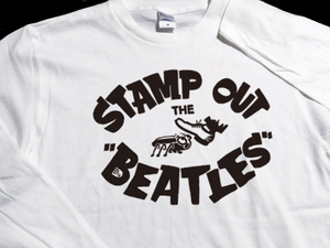 送込　STAMP OUT THE BEATLES 　ビートルズ　ロンT 長袖Tシャツ 白 Mサイズ