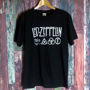 送込　Led Zeppelin　ツェッペリン　Zepロゴ　半袖Tシャツ　黒　Mサイズ