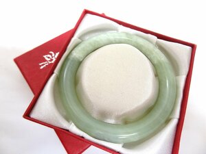 緑石バングル ブレスレット カラーストーン 腕輪 直径:約8cm ケース付き green stone bangle ☆P