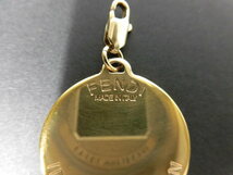 FENDI フェンディ チャーム ラインストーン ゴールド色 M キーホルダー ★●Pグオ_画像4