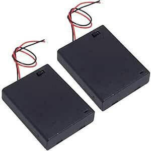 KAUMO 電池ボックス 単4電池×4 直列 6V電池ケース ON/OFFスイッチ付き 電池ホルダー (2個