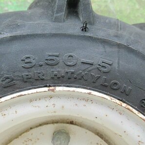 愛知★Ｑ92 ブリジストン タイヤ 3.50 5 丸軸 左右 セット 取付 部品 パーツ 中古品■K24020302の画像8