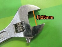 茨城 SUNKEY モンキーレンチ 200ｍｍ Cr-V FORGED レンチ 15°タイプ 最大開口約25mm 工具 DIY 整備 サンキー ■2124013122_画像3