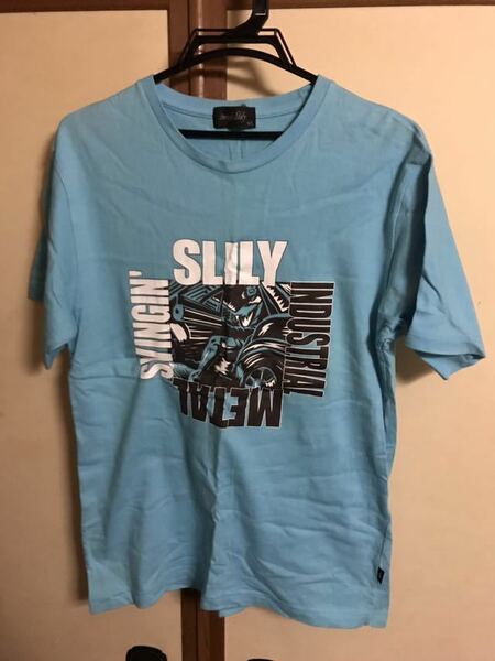 SLILYアメコミTシャツLライトブルー