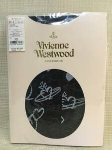 パンティストッキング M-L オーブハート ブラック 【 Vivienne Westwood/ヴィヴィアン・ウエストウッド】 福助 つま先補強 45デニール相当