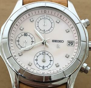 238-0810 SEIKO セイコー LUKIA ルキア　レディース腕時計　革ベルト　クオーツ　クロノグラフ　7T92-0BV0 電池切れ　動作未確認