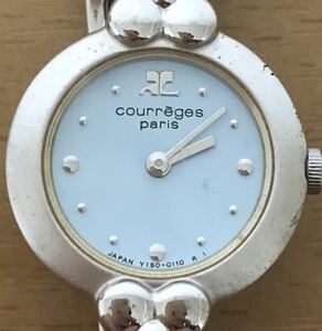 226-0195 courreges クレージュ　レディース腕時計　金属ベルト　クオーツ　Y150-0020 電池切れ 動作未確認
