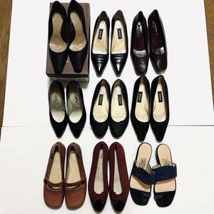 o bargain ivu* sun rolan Ferragamo Bally Camper Bruno Magli pumps sandals 22.5-25cm corresponding 9 pair set sale *64